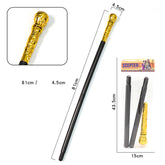 81cm Bronze Detachable Round-head Crutch Cosplay Vintage Decorative Walking Stick Costume Accessories